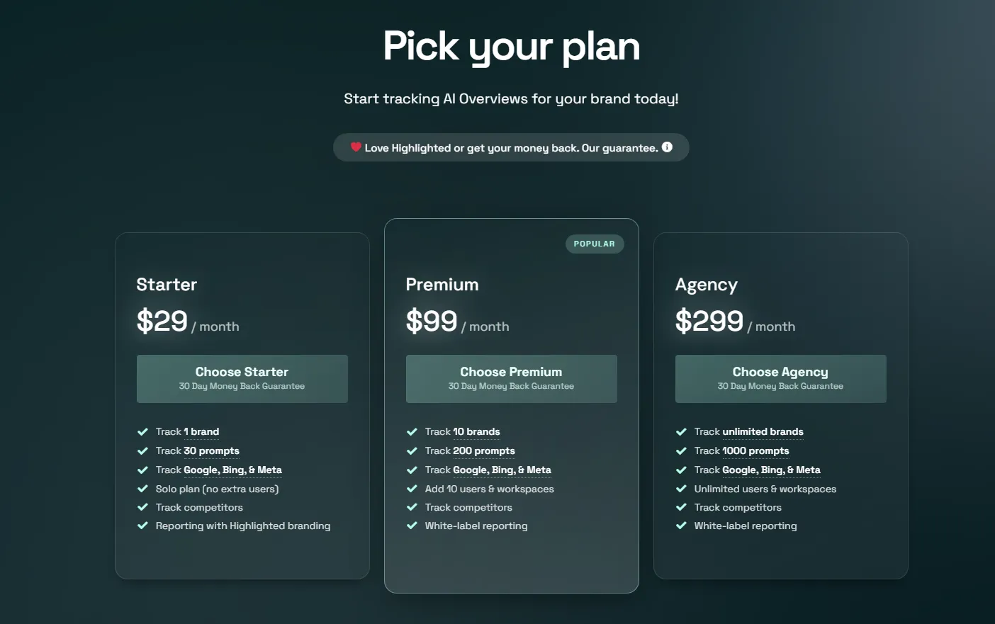 Pricing plans.